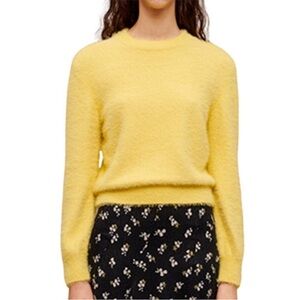 Maje Yellow Fuzzy Sweater Size 1/Small